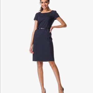 HUGO BOSS DILYA BELTED DRESS IN WOOL STRETCH